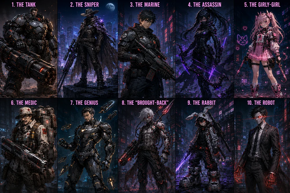 Cyberpunk character portraits