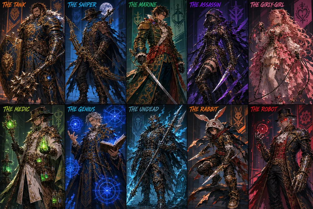 Medieval fantasy character portraits