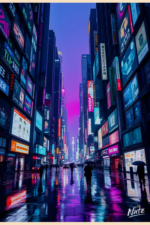 Cyberpunk City art print