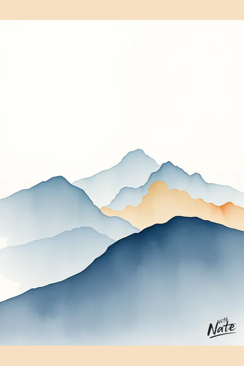 Watercolour Mountains art print