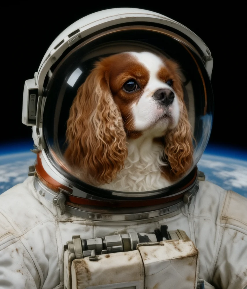 Astronaut pet portrait
